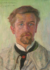Hugo Friedrich Hartmann, Selbstporträt im Malerkittel (1904)