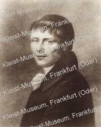 Heinrich von Kleist. Kreidezeichnung aus dem Jahr 1831 nach der Miniatur des Peter Friedel (1801), Künstler unbekannt; Original verschollen; Kleist-Museum, Frankfurt (Oder)